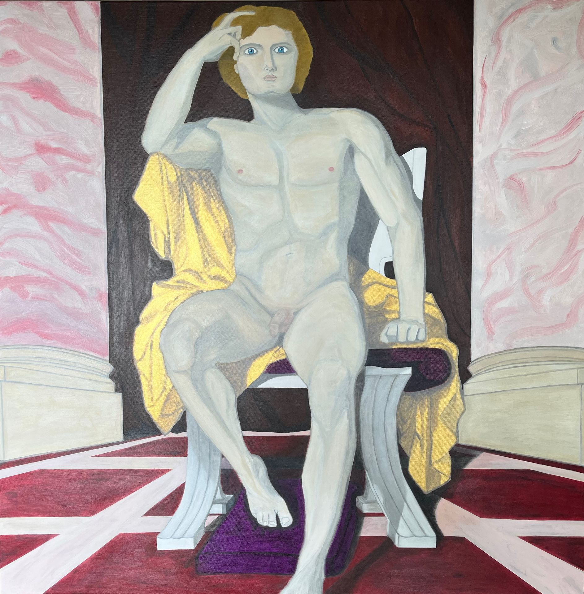 Peinture Homme acrylique antique Achille