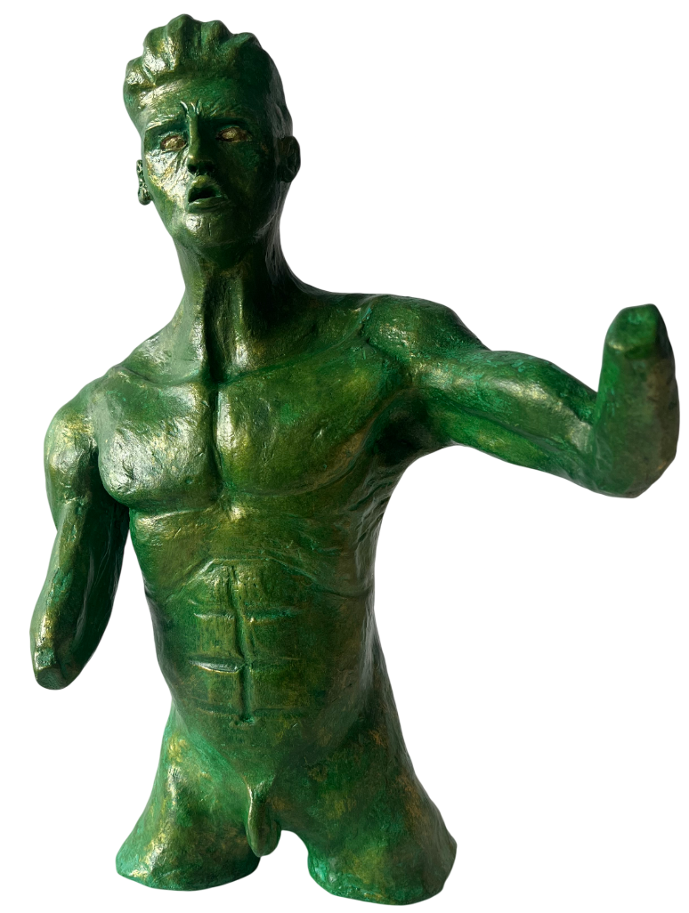 Sculpture statue Homme figé abasourdi